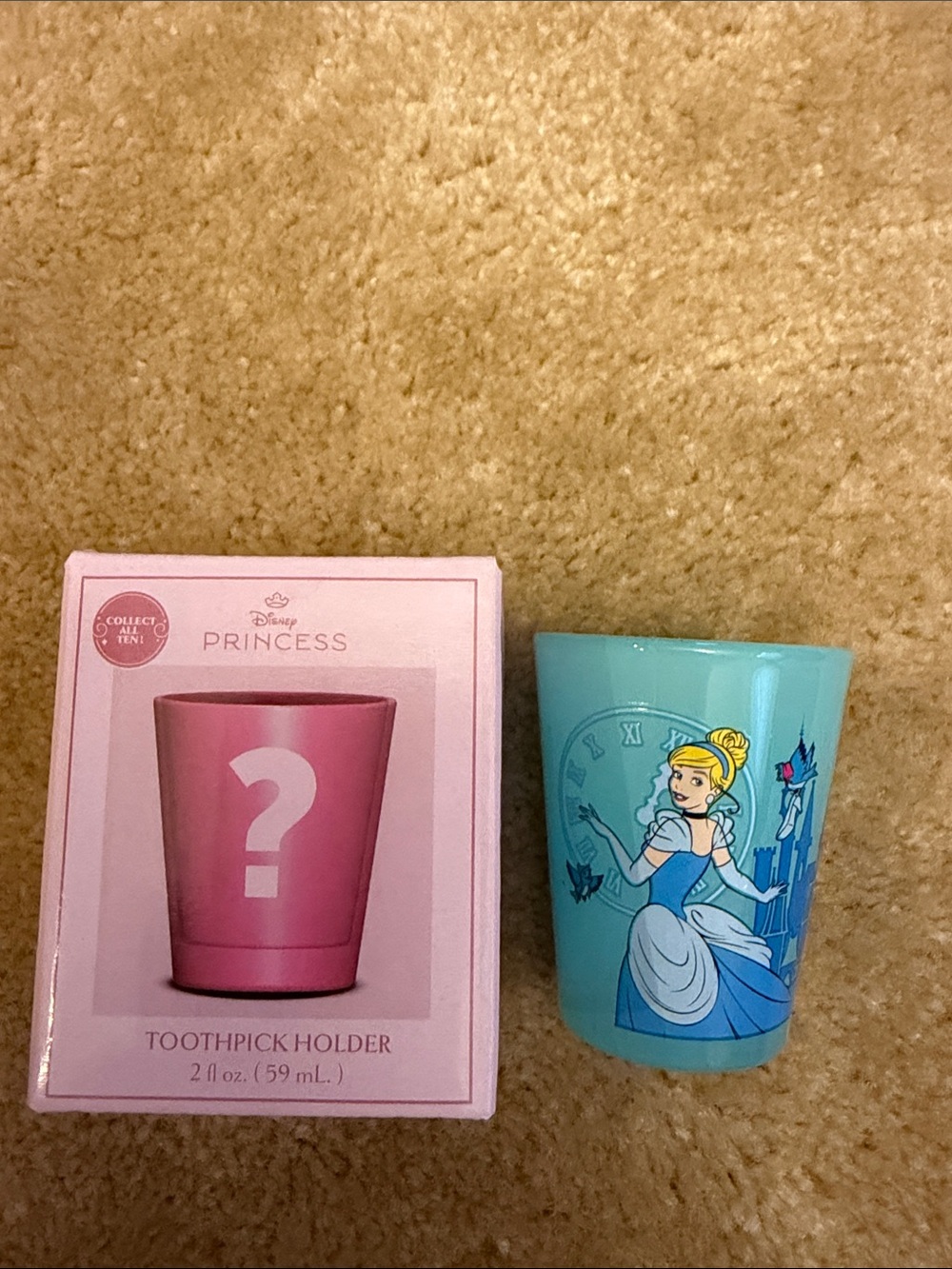 Disney Princess Cinderella Toothpick Holder - Aqua Blue